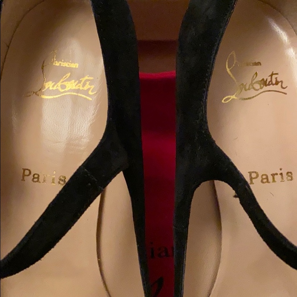 Christian Louboutins Suede Mary Jane Pumps - Picture 8 of 8